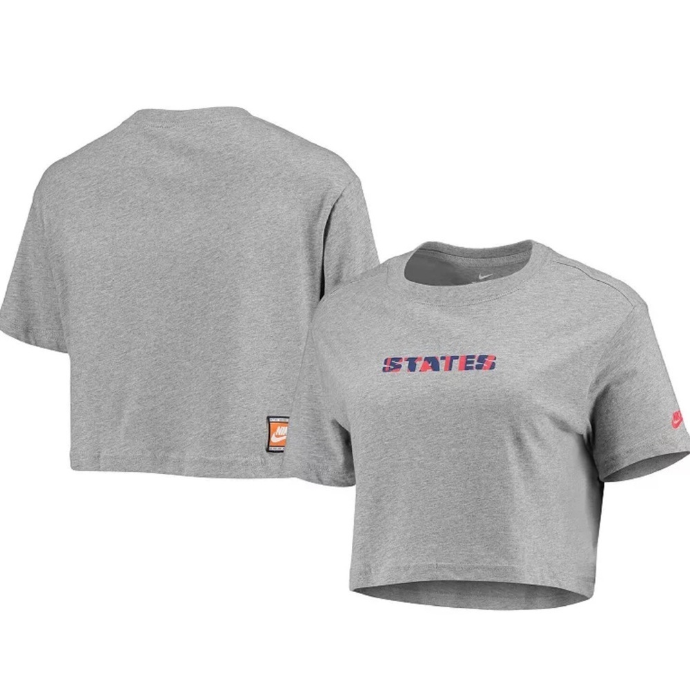 NWOT Nike US Soccer Voice‎ Crop Top Gray Patriotic Women’s Size Large Olympics